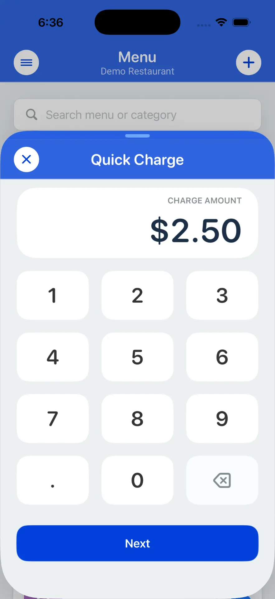 QuickCharge keypad